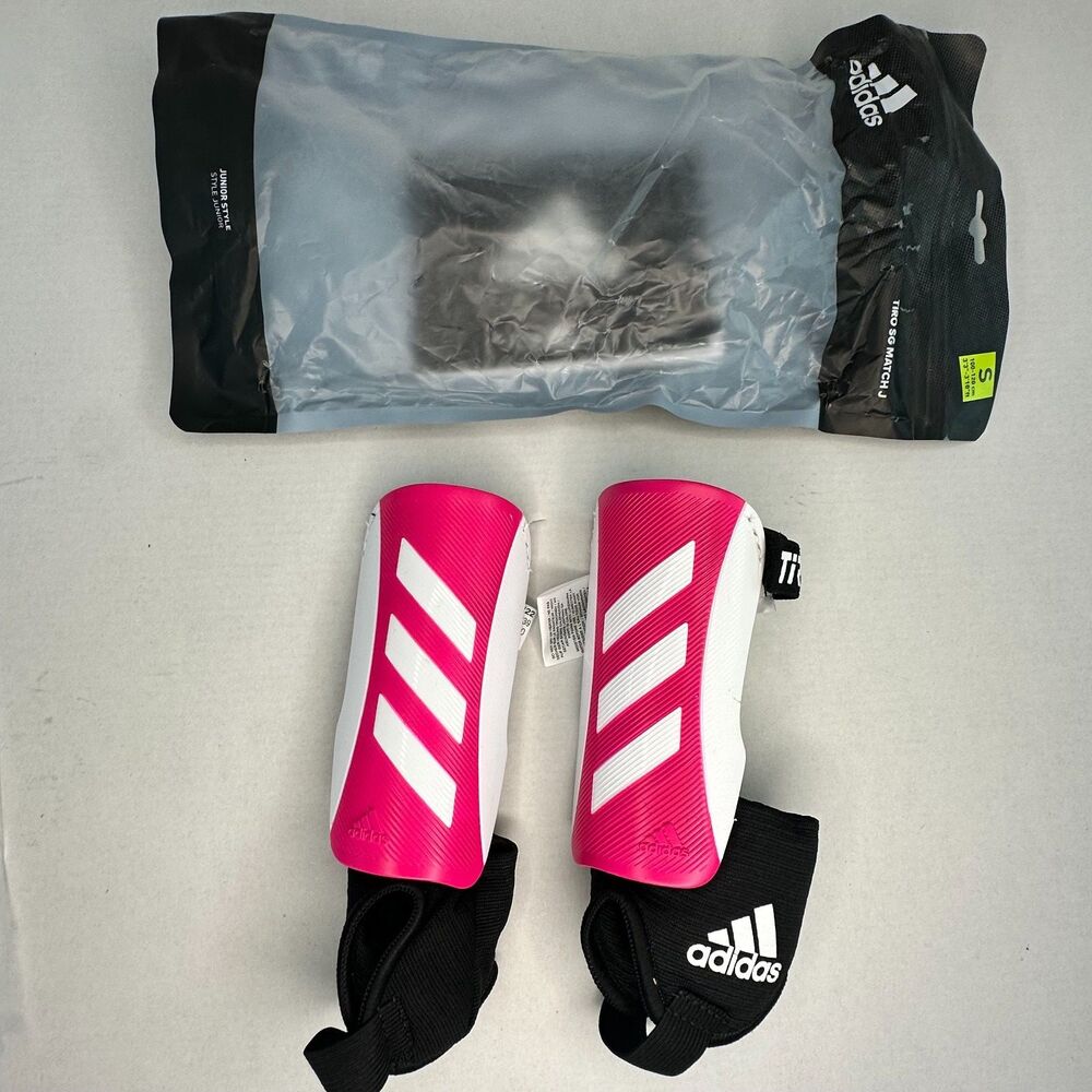 Adidas Tiro SG Match J Youth Soccer Shin Guards Small White Pink New